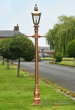Polished Copper and Rose Gold Finish Kensington Lamp Post 2.25m