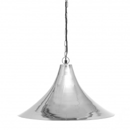 Polished Nickel Conical Hanging Ceiling Pendant Light