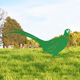 Ring-necked Pheasant Garden Sheet Steel Silhouette In Green