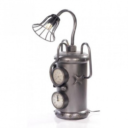 Silver "Pressure Gauge" Industrial Table Lamp