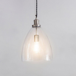 Steel and Glass Bullet Hanging Pendant Light By Garden Trading