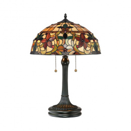 Tiffany Desk Lamp With Floral Stained Glass