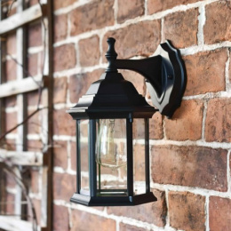 Traditional Black Victorian Top-Fix Wall Lantern 