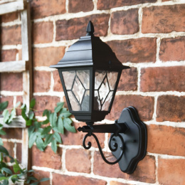 Traditional Black Victorian Wall Light with Ornate Bracket