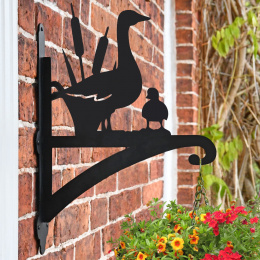 "Duck" Garden Hanging Basket Bracket On Brick Wall