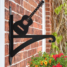 "Acoustic Guitar" Garden Hanging Basket Bracket On Brick Wall