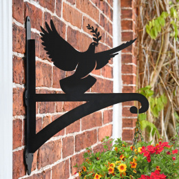 "Dove of Peace" Garden Hanging Basket Bracket On Brick Wall