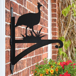 "Guinea Fowl" Garden Hanging Basket Bracket On Outside Wall