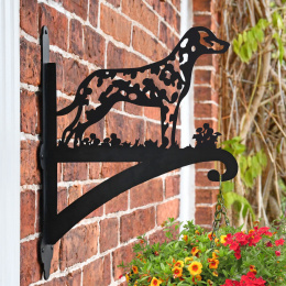 "'Dalmatian'" Dog Garden Hanging Basket Bracket Mounted On Wall