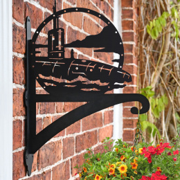 "Submarine" Garden Hanging Basket Bracket On Brick Wall