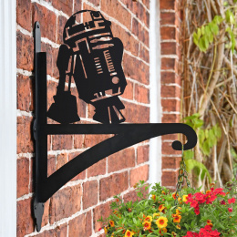 "R2-D2" Garden Hanging Basket Bracket On Brick Wall
