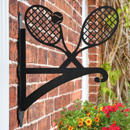 "Tennis Racquet" Garden Hanging Basket Bracket On Outside Wall