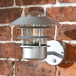 Modern Silver Wall Light with Optional PIR Sensor