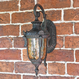 Small Antique Bronze Baroque Style Top Fix Wall Lantern