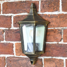 Antique Gold Flush Wall Lantern