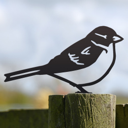 House Sparrow Garden Sheet Steel Fence Topper In Black