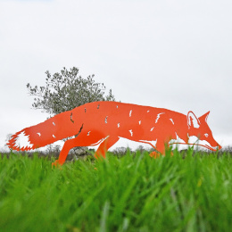 Fox Garden Sheet Steel Silhouette In Orange