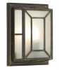 Antique Black and Gold Square Flush Wall or Ceiling Light Fitting