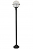 Black Low-Level Garden Lamp Post With Frosted Globe Head