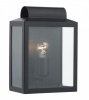 Rectangular Contemporary Flush Half Wall Lantern In Black