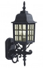 Black Traditional Uplighter Wall Lantern With Textured Glass