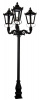 Black Victorian Lantern and Lamp Post Deluxe Triple Head Design
