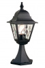 Black Victorian Style Pillar Light With Hand Leaded Glass Panes