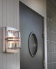 "Portsford" Square Contemporary Wall Light with Clear Glass Shade
