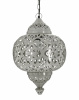 Silver Moroccan "Matki" Hanging Pendant Light With Heart Etching