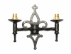 Traditional Black Iron Gothic Twin Wall Sconce