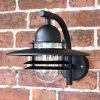 Black Contemporary Wall Lantern with Matching Bracket