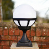 Black Contemporary Globe Pillar Light Fitting